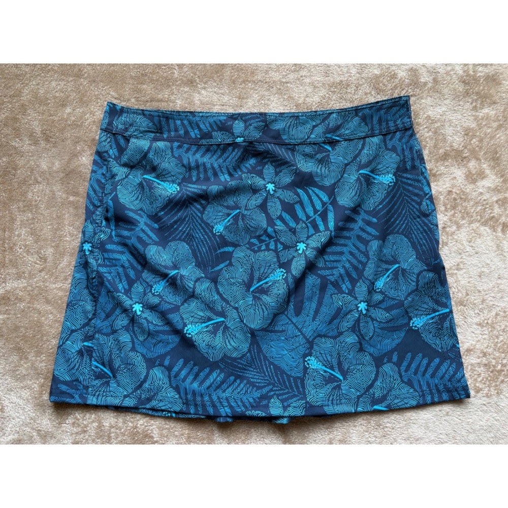RipSkirt Hawaii Maui Moonlight Blue Tropical Floral Wrap Skirt XXL NWT
